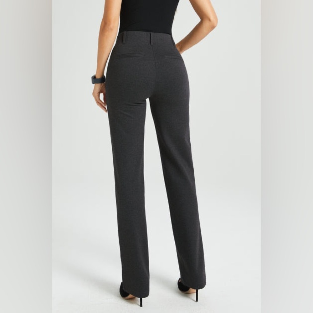 Betabrand Classic Dress Pant Yoga Pant Straight in Charcoal Grey Size XS Petite. - Picture 11 of 15